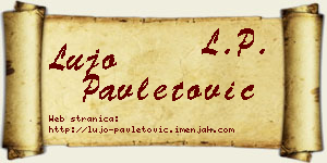 Lujo Pavletović vizit kartica